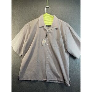 Bagazio Dress Shirt Men's Walnut Size 6X Striped Short  Sleeve Knit Casual